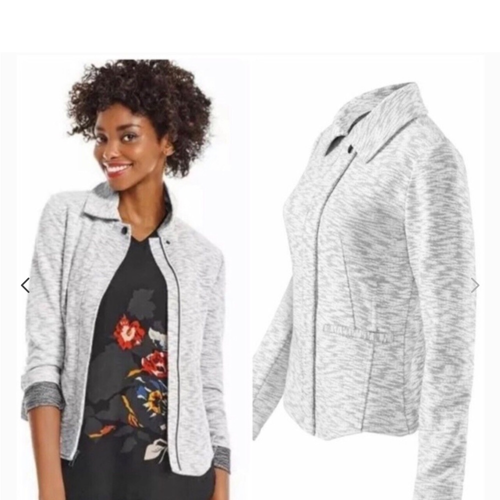 CAbi "Neo Jacket" ~ Gray & White ~ Size M~ Style # 5102 ~ $139 Retail
